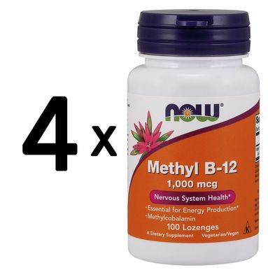 4 x Methyl B-12, 1000mcg - 100 lozenges