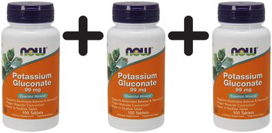 3 x Potassium Gluconate, 99mg - 100 tablets