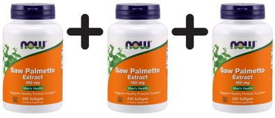 3 x Saw Palmetto Extract, 160mg - 240 softgels