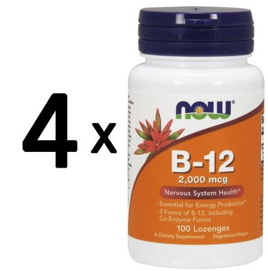 4 x Vitamin B-12, 2000mcg - 100 lozenges