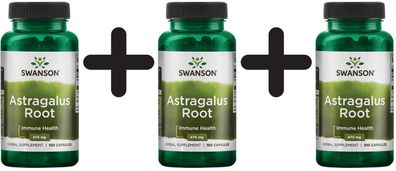 3 x Astragalus Root, 470mg - 100 caps