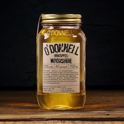 O´Donnell Moonshine 700ml Bratapfel 20% vol. Neuware