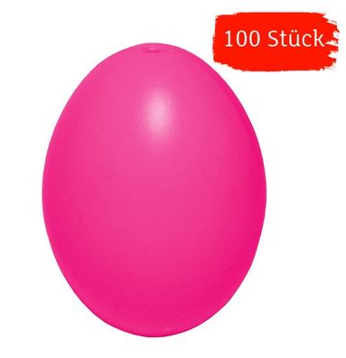 Plastik-Eier, Kunststoffeier, Ostereier, pink 60 mm, 100 Stück