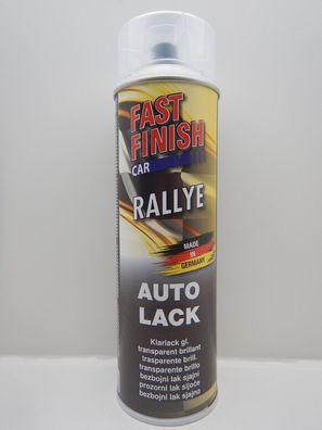 FAST FINISH CAR RALLYE Transparent Klarlack Glänzend KFZ Lackspray 500ml