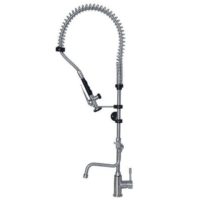 Monoblock-Vorspüldusche mit drehbarem Hebel und schwenkbarem Wasserhahn aus Edelst