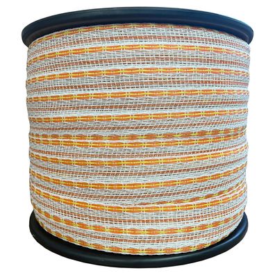 Weidezaunband Premium - weiß/gelb/orange - 200 m, 20 mm, 6 + 4+2 Niro - Kombiband