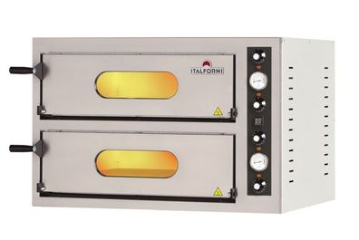 KBS Pizzaofen Für 4 + 4 Pizzen Ø33Cm 9 Kw Front Edelstahl Korpus aluminiert