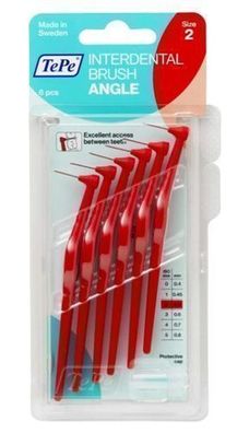 TePe Interdentalbürsten, 0,5 mm, Größe 2, 6 Stück