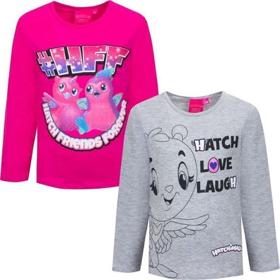 Hatchimals Langarmshirt, grau, oder pink, in den Größen 98 bis 116