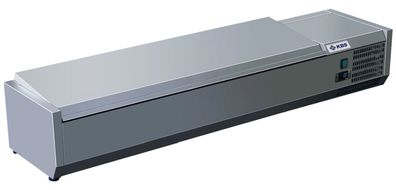KBS Kühlaufsatz mit klappbaren CNS Deckel 1500x395x280 mm steckerfertig GN 13