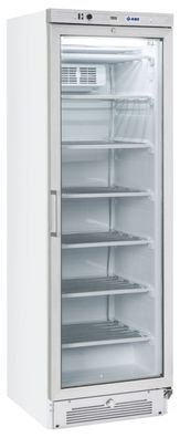 KBS Tiefkühlschrank 270 Liter mit Glastür 595 x600 x1825 mm weiß stille Kühlung