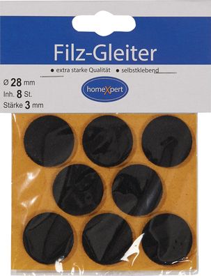 Filzgleiter 28mm Filz braun selbstkl