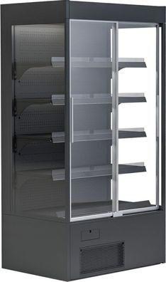 KBS Wandkühlregal mit Glasschiebetüren 1070x720x2000 mm Black Line 230 Volt