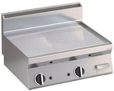 Gas Grillplatte Glatt Aus Edelstahl Fläche 595X555Mm 2 Heizzonen Tischgerät