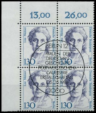 BERLIN DS FRAUEN Nr 812 ESST zentrisch gestempelt Viererbloc X80F4E2