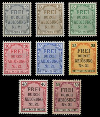 Deutsches REICH Dienstmarken 1903 05 Nr 1-8 postfrisch X80F65E