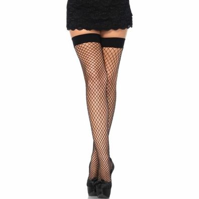 LEG AVENUE Fishnet THIGH HIGHS BLACK ONE SIZE