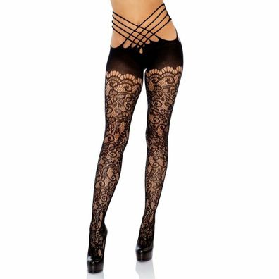 LEG AVENUE WRAP AROUND Crothless TIGHTS ONE SIZE