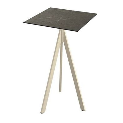 Möbel Infinity Tripod Stehtisch Sand frame Midnight Marble HPL 70x70 cm
