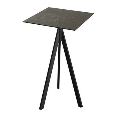 Möbel Infinity Tripod Stehtisch Schwarz frame Midnight Marble HPL 70x70 cm