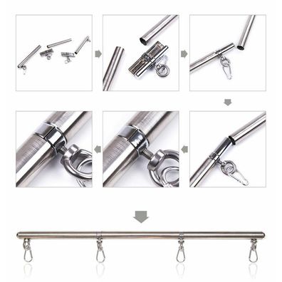 OHMAMA FETISH Detachable Spreader METAL BAR 4 HOOKS