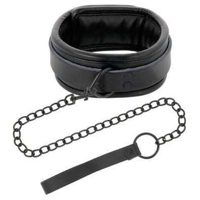 Darkness FULL BLACK COLLAR WITH LEASH