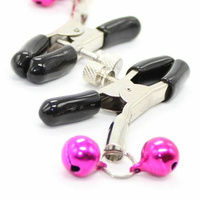 OHMAMA FETISH DOUBLE BELLS NIPPLE CLAMPS - PINK