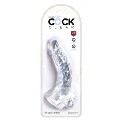 Realistischer Dildo mit Hoden 7,5 Klar