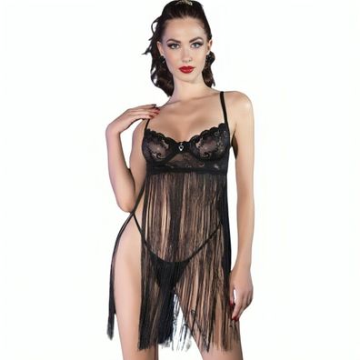 Babydoll + String CR4496 schwarz Größe: L/XL