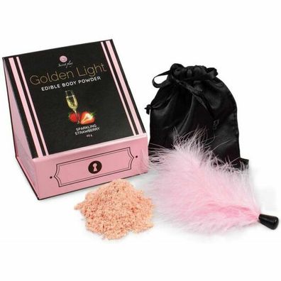 100 % essbares Puder-Kit und Federkitzler Sparkling Strawberry