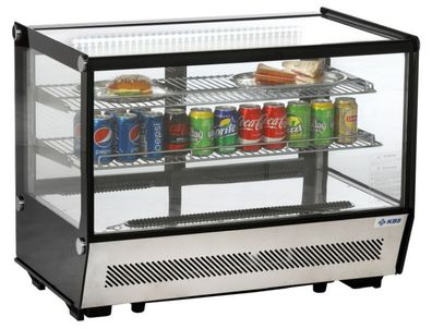 KBS Aufsatz Kühlvitrine880x566x680 mm Mit 2 Etagen Glasschiebetür Umluft