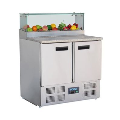 Polar G-Serie 2-Türige Pizzakühltheke Mit Kühlvitrine 256L