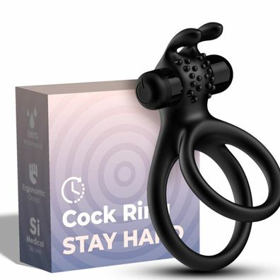 ARMONY - Traveller Doppelter Vibrator RING FÜR PAARE RABBIT Schwarz