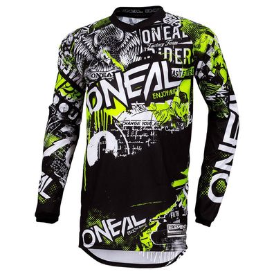 O'NEAL Kids Bike Jersey Element Attack Black/Neon Yellow