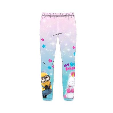 Minions 'My Best Friend' Mädchen Leggings | Farbverlauf Pink-Blau |