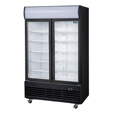 Polar G-Serie Kühlvitrine mit Schwenktür und Leuchtkasten 950Ltr Schwarz