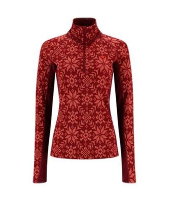 KARI TRAA Women Funktions Longsleeve Half Zip Edith rouge - Größe: S