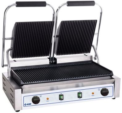 KBS Kontaktgrill Grillfläche 47X23 Cm Oben & Unten Gerillt 2 Temperaturzonen