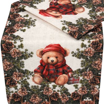 Tischläufer Weihnachten 40x90 Weihnachtsteddy Tischdecke Weihnachtsdecke Teddy