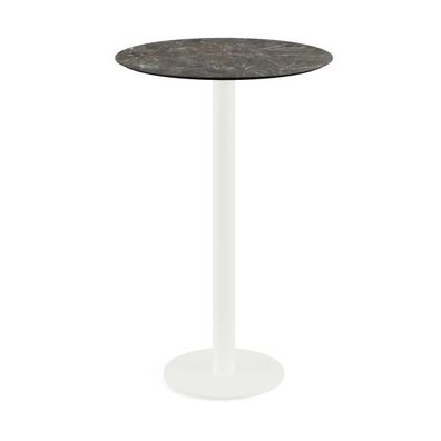 Urban Stehtisch Weiß Gestell + Galaxy Marble Hpl Ø70 Cm