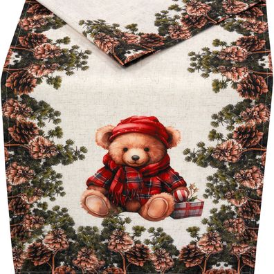 Tischläufer Weihnachten 40x140 Weihnachtsteddy Tischdecke Weihnachtsdecke Teddy