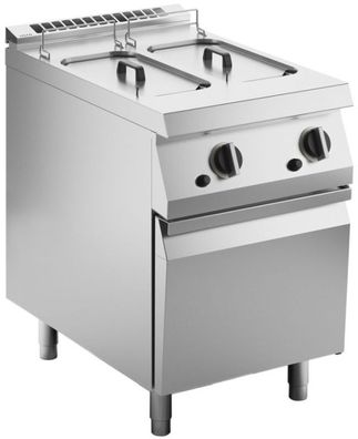 Gastronomie KBS Gas Fritteuse 2 Becken 10 Liter 20 Kw 600x730x900 mm Unterbau
