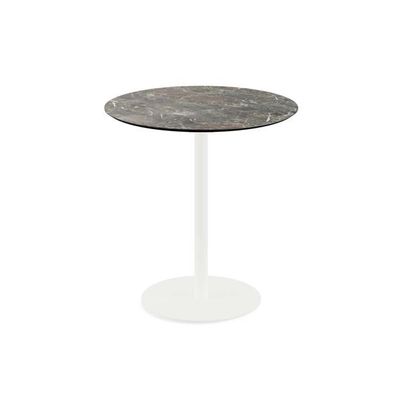 Urban Terrassentisch Weiß Gestell + Galaxy Marble Hpl Ø70 Cm