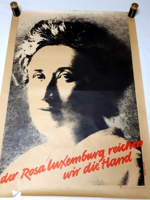 DDR Poster Plakat der Rosa Luxemburg reichen wir die Hand