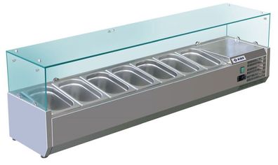 KBS Kühlaufsatz mit geradem Glasaufbau 1600x395x435 mm GN 13 steckerfertig 230V