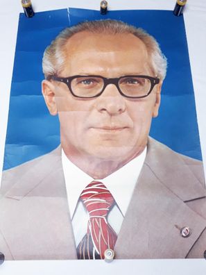 DDR Poster Plakat Erich Honecker