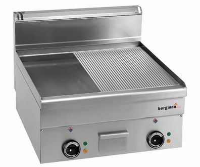 Bergman Profilline Plus 600 Elektro-Grillplatte 2/3 - Glatt - 1/3 Gerillt - 7,5 Kw