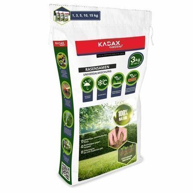 KADAX Rasensamen, universales Gras, Grassaatgut, Grassamen, 120 m2, 3 kg