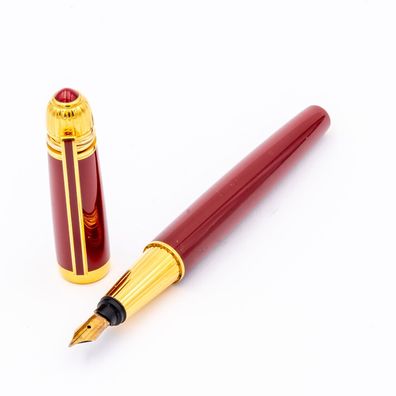 Pasha de Cartier Füller 18K Red Laquer 1990 2626 Vintage Rare Bordeaux-Rot Lack