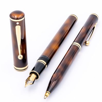 Sheaffer Set Füller 18K B + Kugelschreiber 821 Grande Conaisseur Tortoiseshell